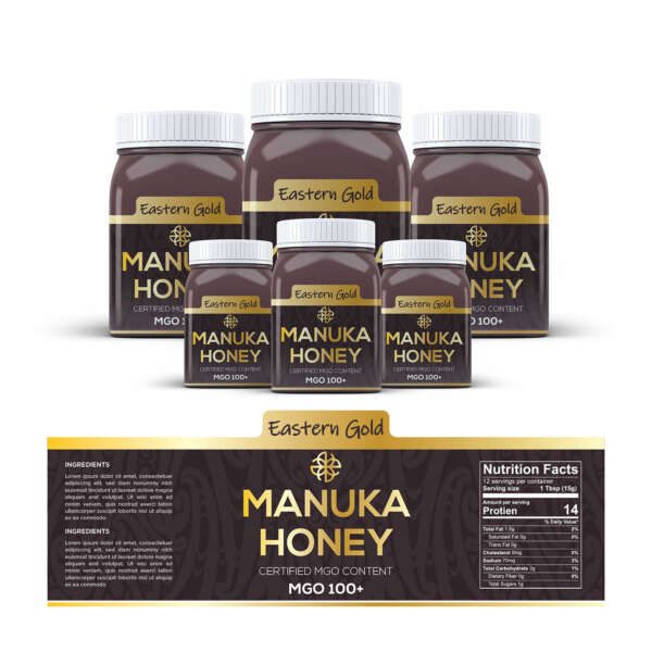 Custom honey brand packaging labels for jar and bottle products