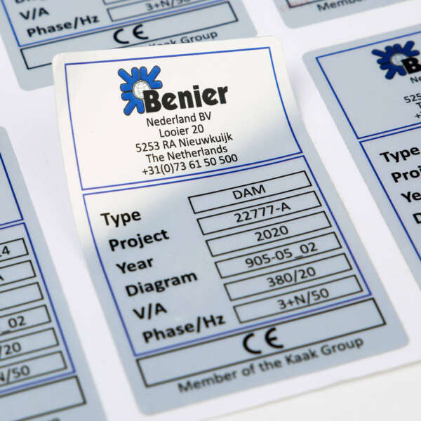 Printed electrical certification labels with heat resistant finish