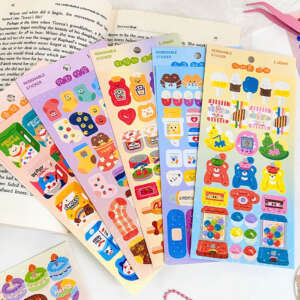 Custom adhesive vinyl logo sticker sheet