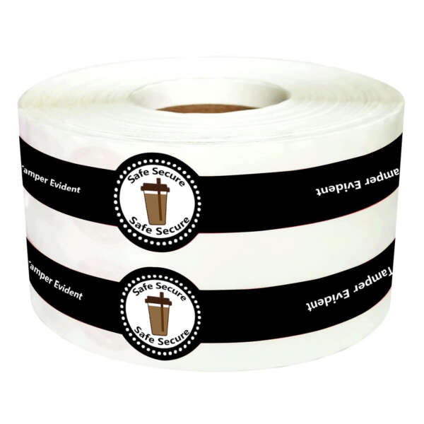 Waterproof food safety seal labels for coffee and milk tea