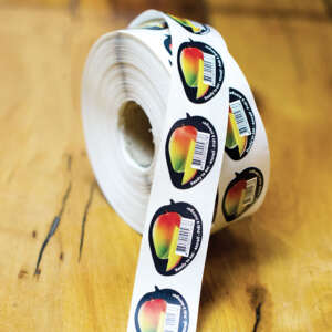 Waterproof vinyl barcode labels for produce