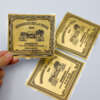 Durable gold and silver metal aluminum bottle label