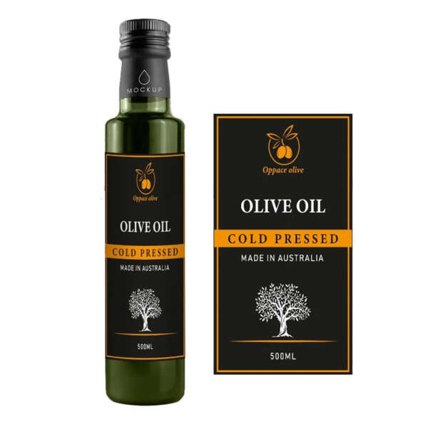 Premium olive oil bottle label printing for food packaging