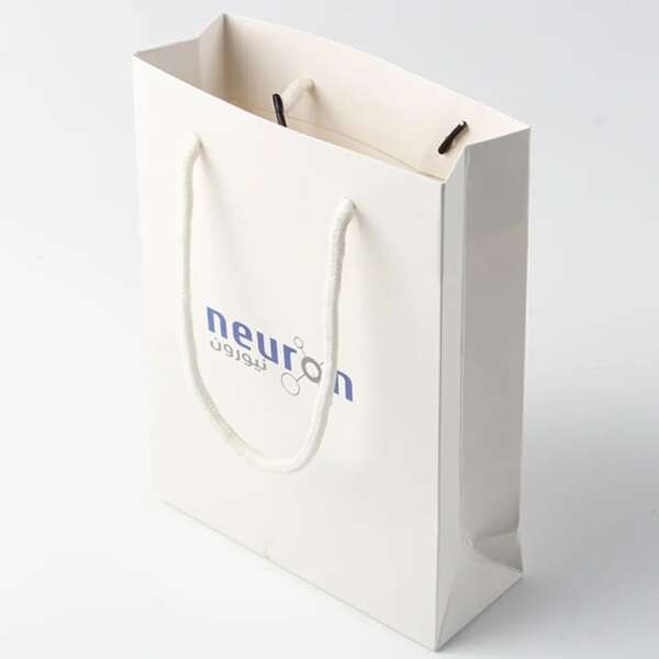 white black luxury jewelry shopping gift paper bag with handles view 4
