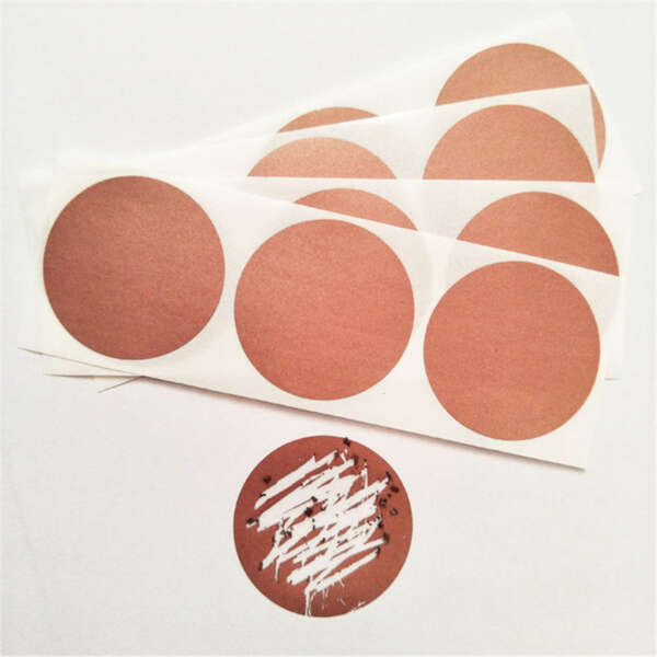 Rose gold heart scratch label for gift cards