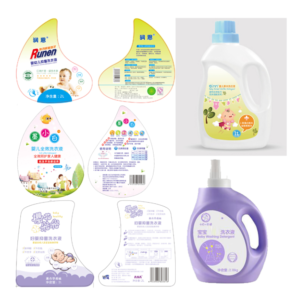 PVC PE laundry liquid detergent bottle label printing on roll