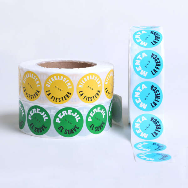 Adhesive round label stickers with PVC vinyl waterproof finish