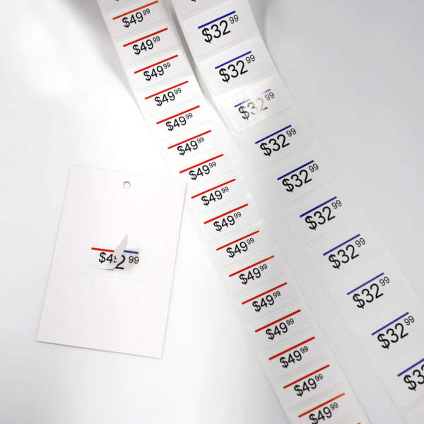 Three layer price label stickers