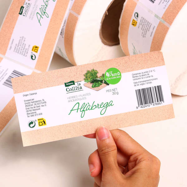 Custom PET food label for retail product packaging