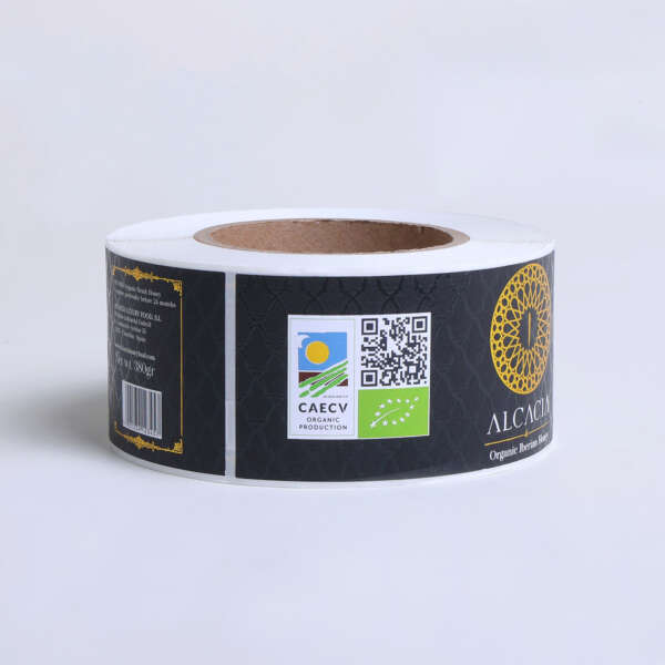 Custom roll label for honey and jam containers