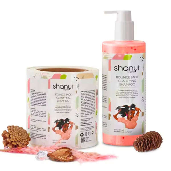 Luxury plastic bottle packaging labels for shampoo and hair oil products
