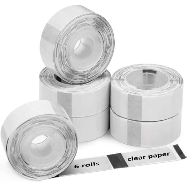 Transparent mini printer sticker labels on roll