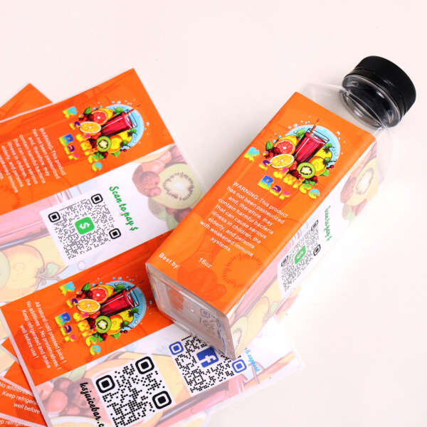 Waterproof beverage bottle label with logo print