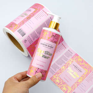 Gold foil lotion bottle labels