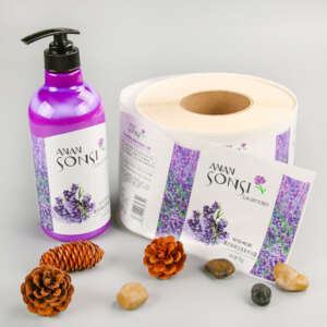 Vinyl cosmetic bottle product labels