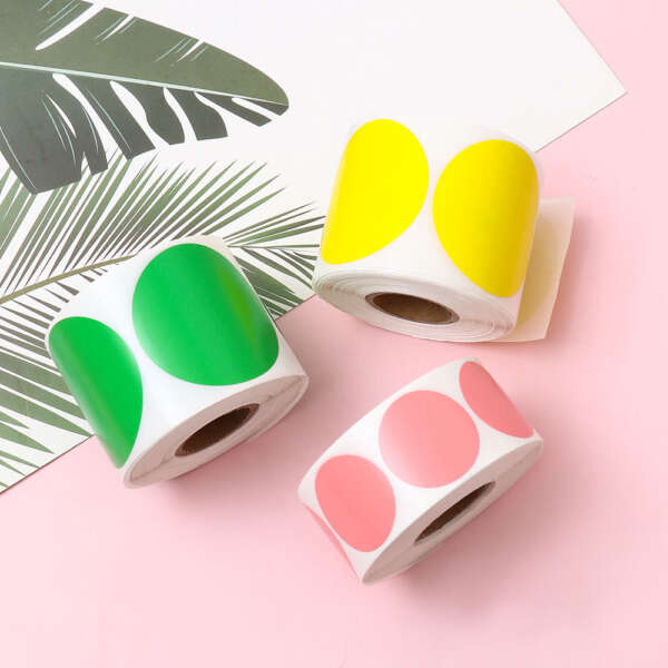 Custom size colorful circle label roll for sorting and coding
