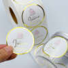 Gold foil food brand round stickers