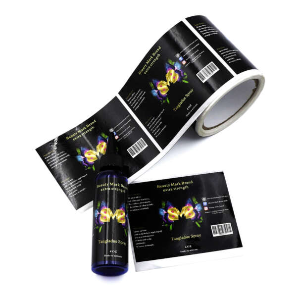 Printed skincare product stickers