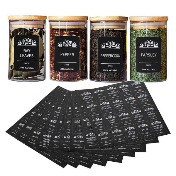 Waterproof food container seasoning label set