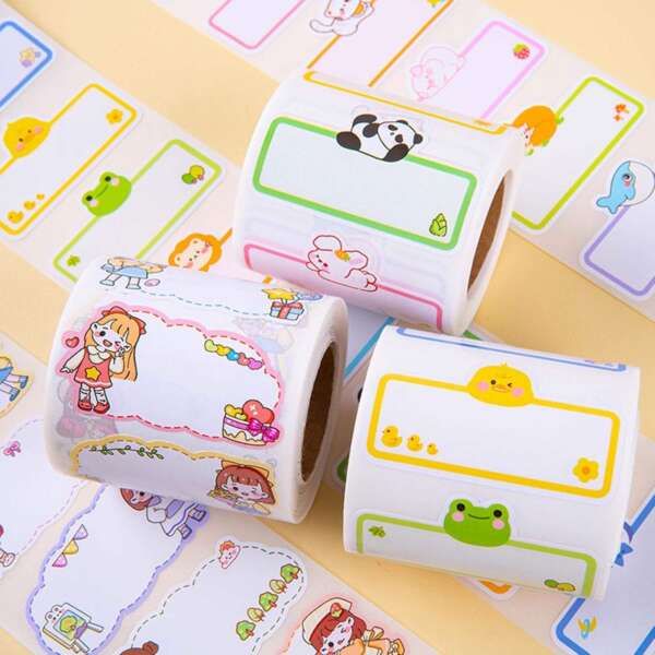 Waterproof kids name label stickers
