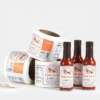 Waterproof glass jar labels with brand logo and QR code