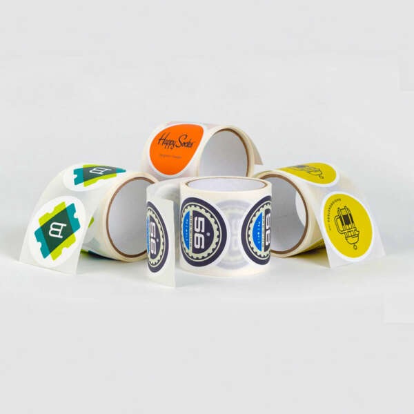Custom foil circle sticker printing