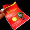 matte texture paper UV spot embossed red foil wine bottle label front view