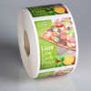 Self adhesive vinyl label for pizza packaging