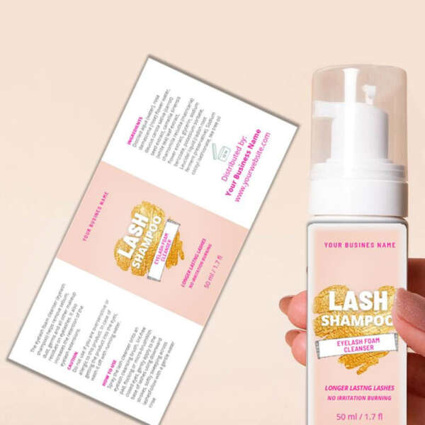 Bottle labels for shampoo and personal care packaging