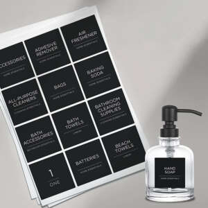 Custom bathroom labels for glass plastic bottles