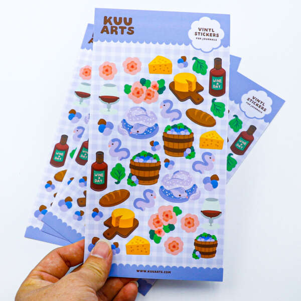 Custom brand sticker sheet samples