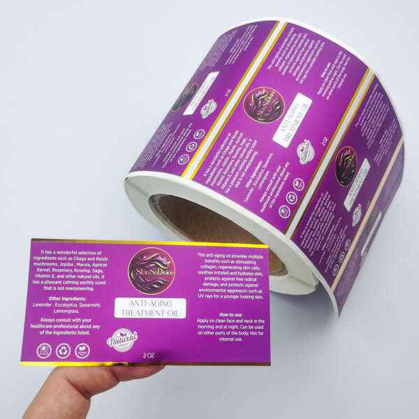Custom skincare bottle stickers