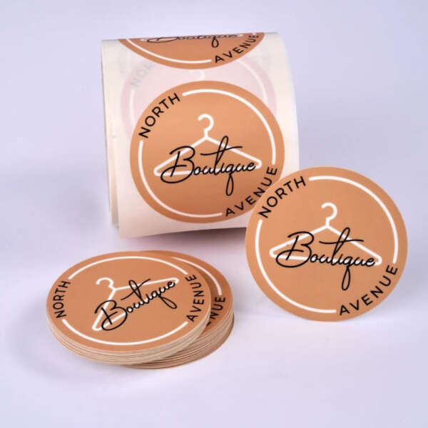 Gold foil jar label stickers with clear film finish