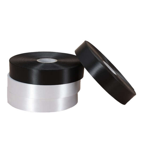black double sided polyester satin fabric clothing care label custom logo option