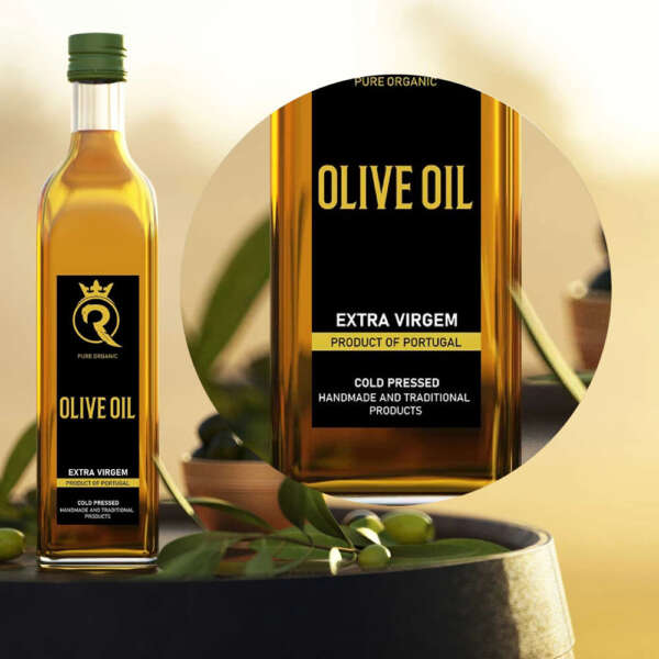 Gold foil packaging label stickers for olive oil bottles