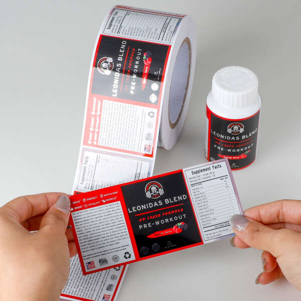 Pharmaceutical product label roll printing