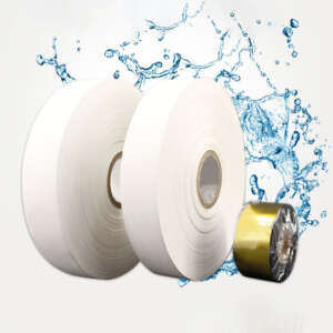 white polyester satin ribbon roll for garment wash care labels front view