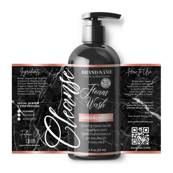 BOPP label for cosmetic hair oil packaging