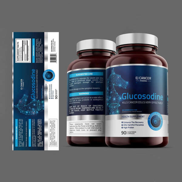 Vitamin supplement bottle label roll