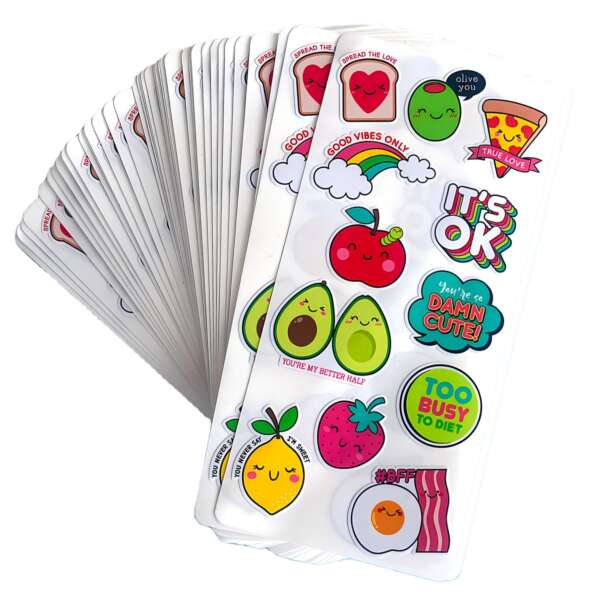 Kids cartoon kiss cut sticker sheets