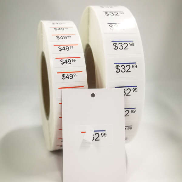 Three layer garment price piggyback stickers