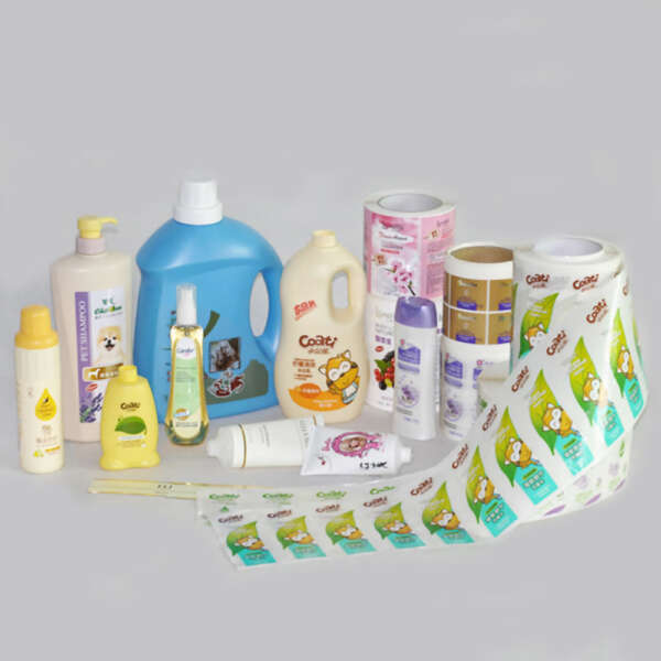 Plastic cleaning product label with PVC material