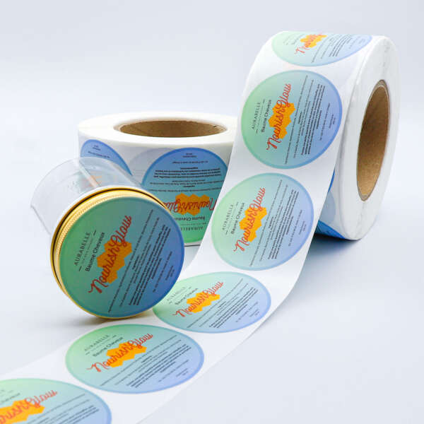 Private label round business stickers