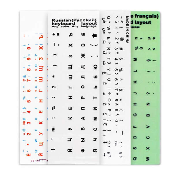 Adhesive glowing keyboard stickers for computers