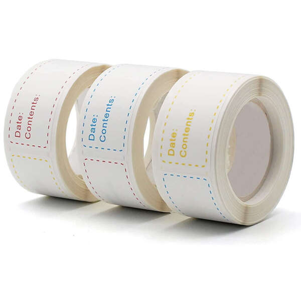Removable freezer food date label rolls
