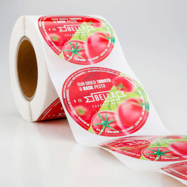 Full color round logo sticker rolls