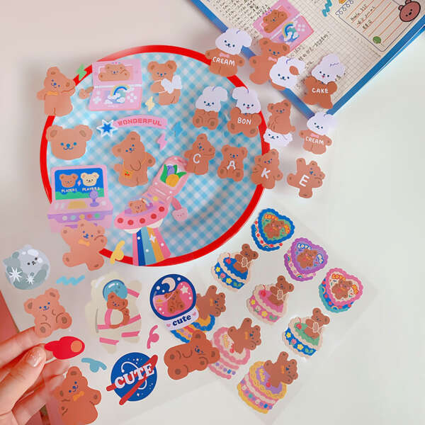 Transparent clear vinyl kiss cut sticker sheet