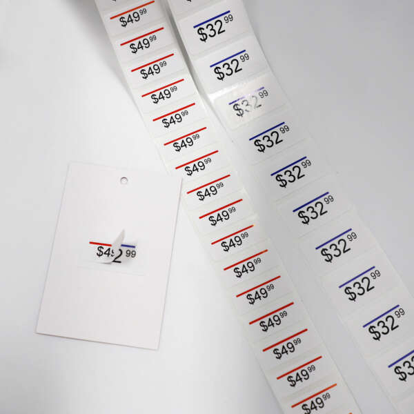 FSC biodegradable blue line piggyback labels