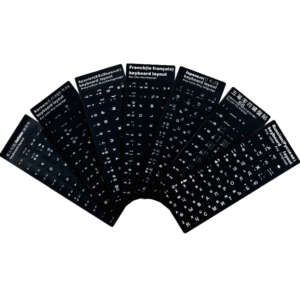 Custom AZERTY multilingual laptop keyboard stickers