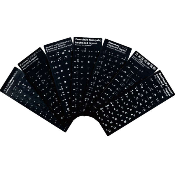 Custom AZERTY multilingual laptop keyboard stickers